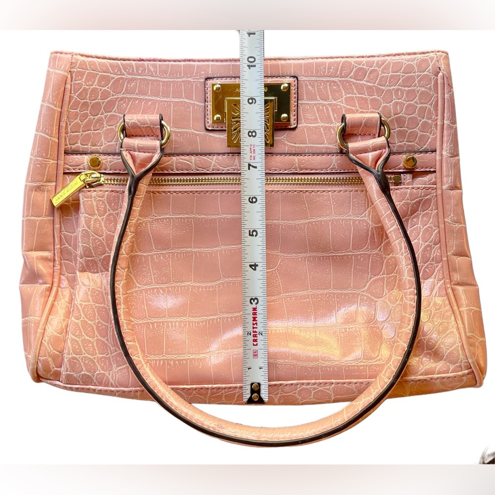 Anne Klein Blush Crocodile-Patterned Satchel - image 8